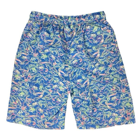 Peter Millar Men's Infinity Pool Blue Oceantime Graphic Print 8" Swim Trunks S - Picture 6 of 7